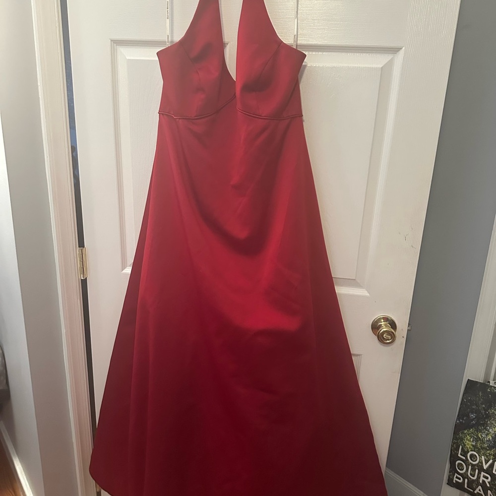Elegant Red Halter Dress